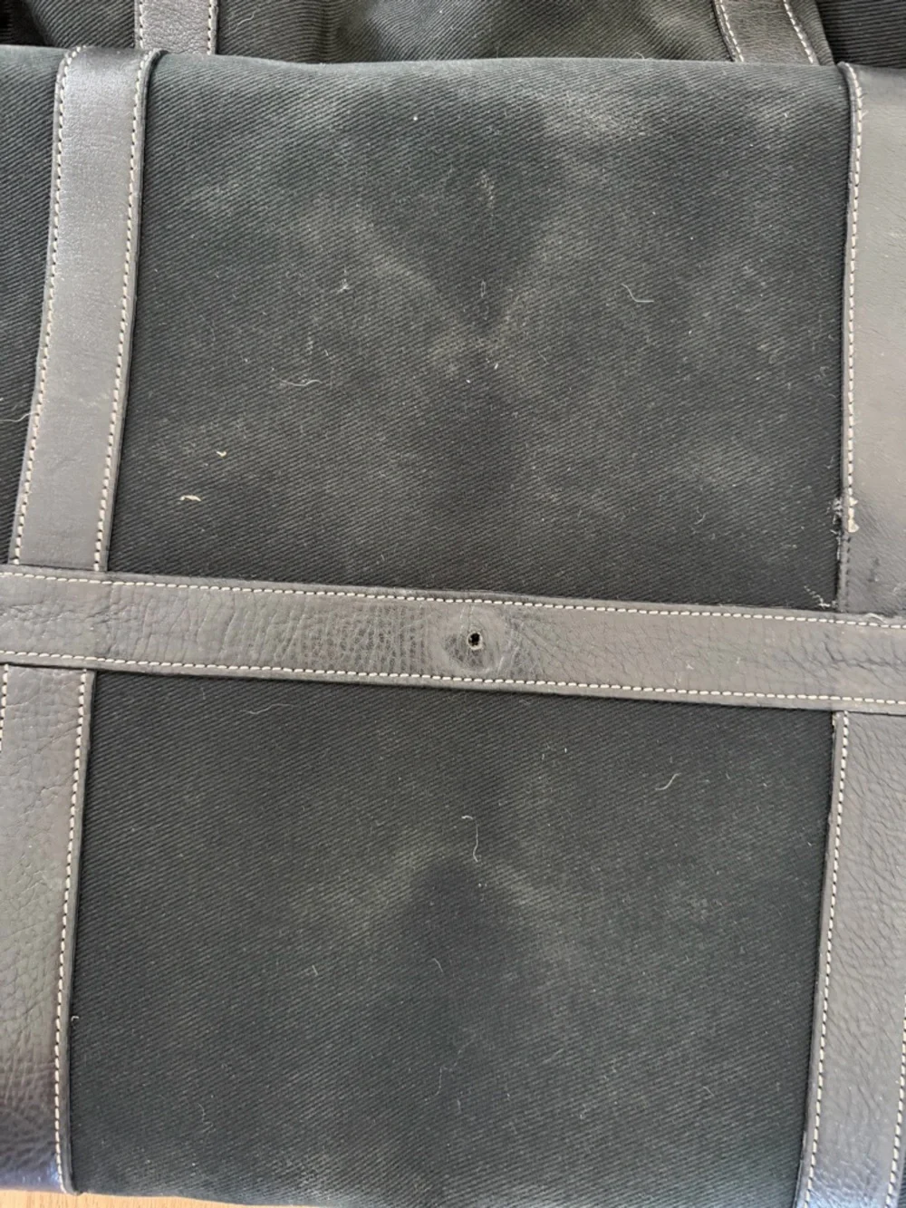 Vintage Large Ghurka Original Collection Black Twill Leather Luggage Duffle Bag